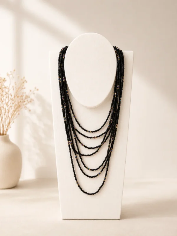 Collar Cascada Negro
