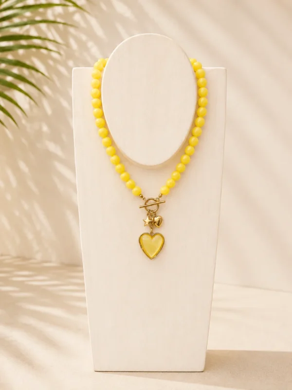 Collar Corazón Amarillo