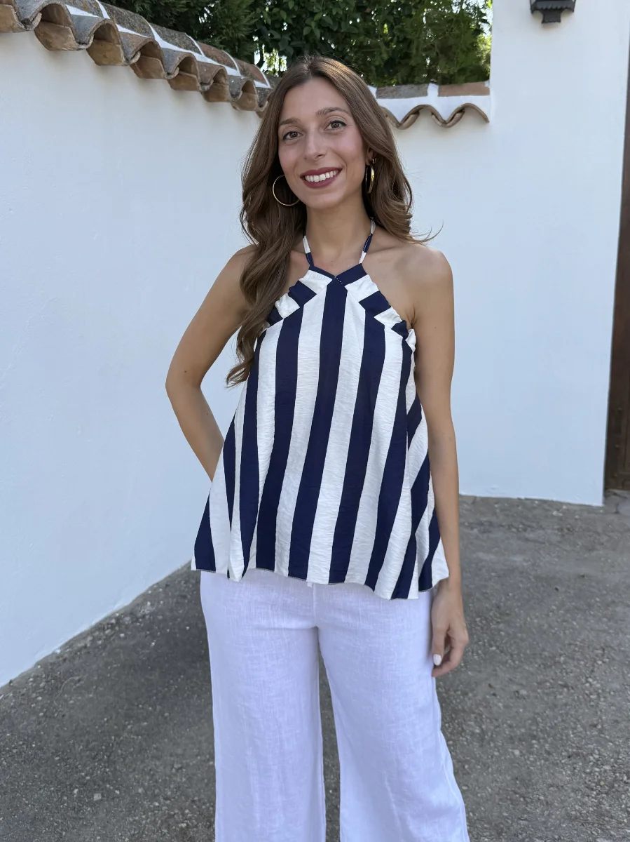 Top Abadía Azul Marino