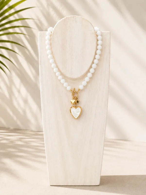 Collar Corazón Blanco