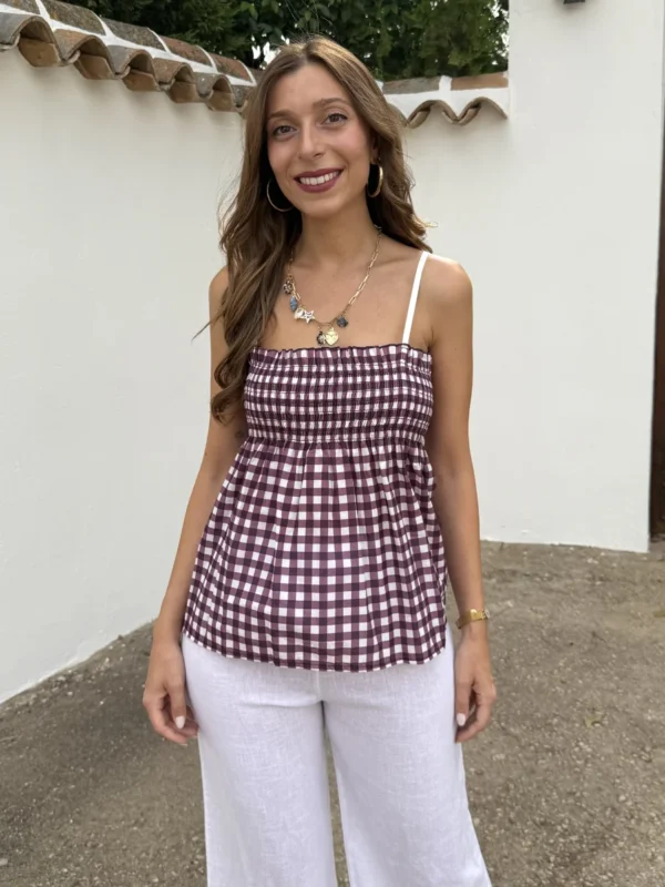 Top Vichy Morado