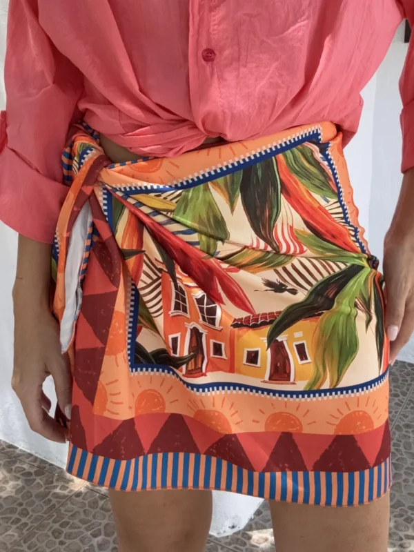 Falda Pareo Coral Sicilia