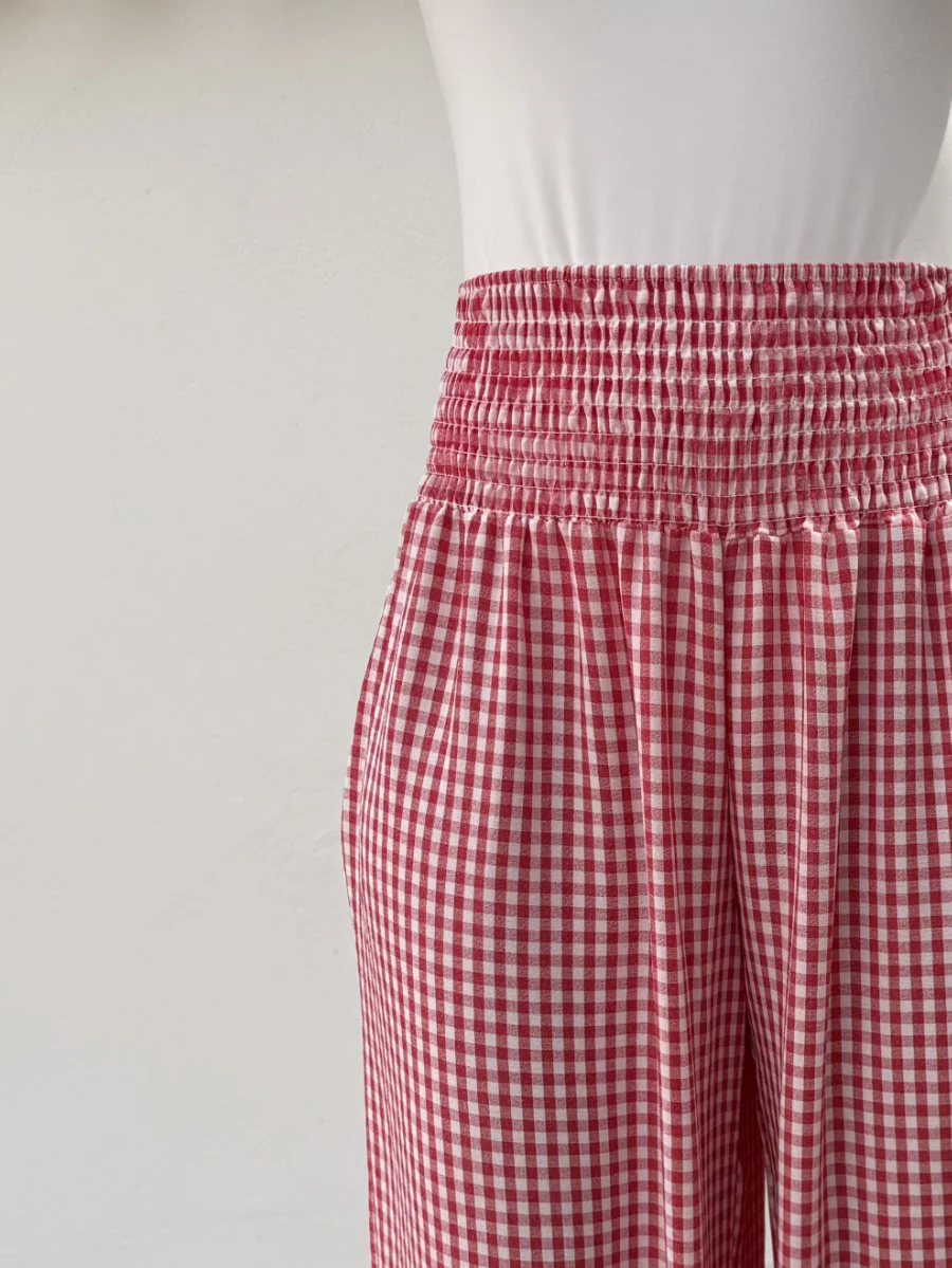 Pantalón Bombacho Rojo Cuadros - Imagen 3