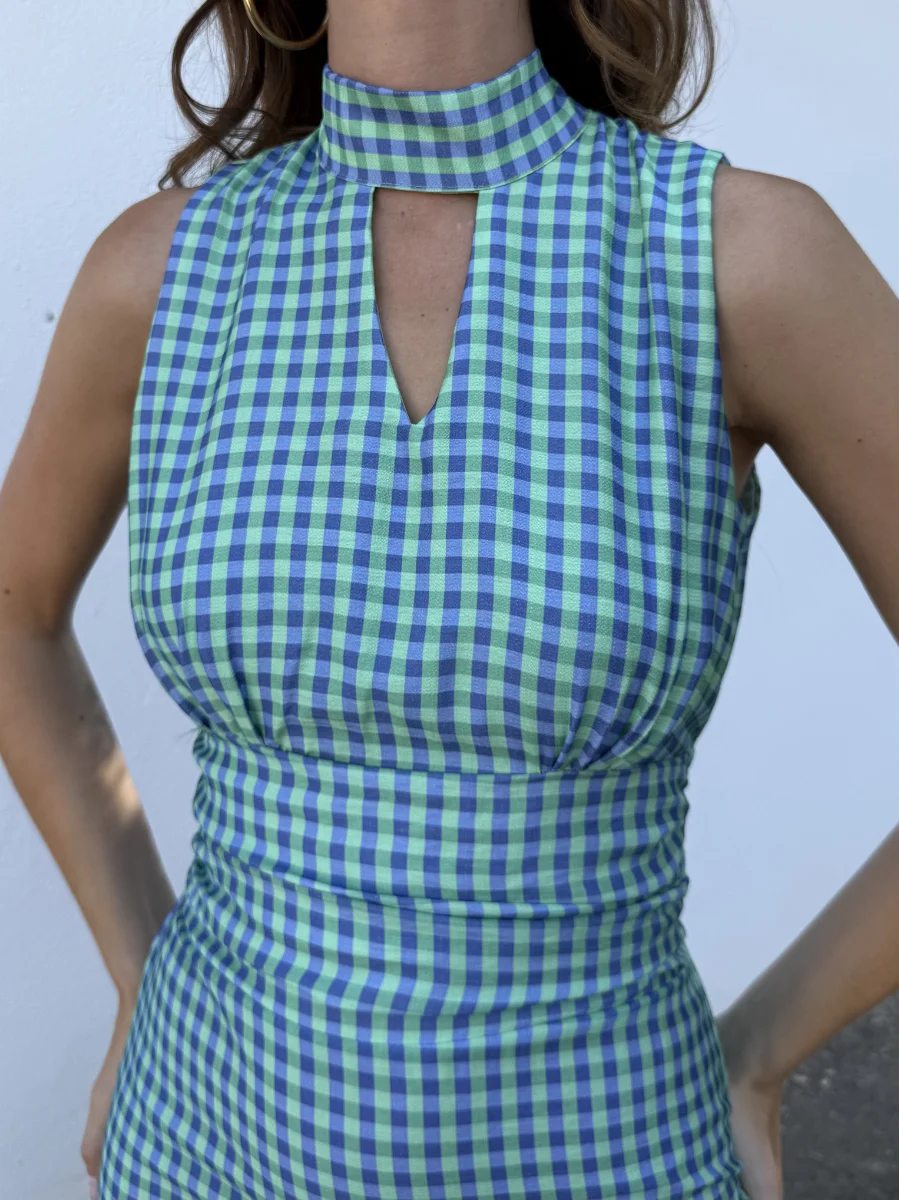 Vestido Cadaqués Vichy Verdoso - Imagen 2