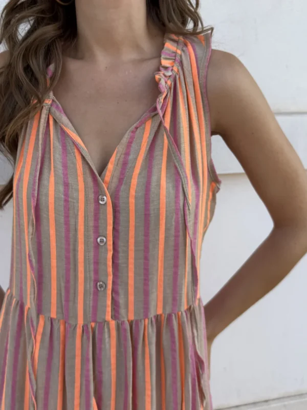 Vestido Karen Rosa/Naranja