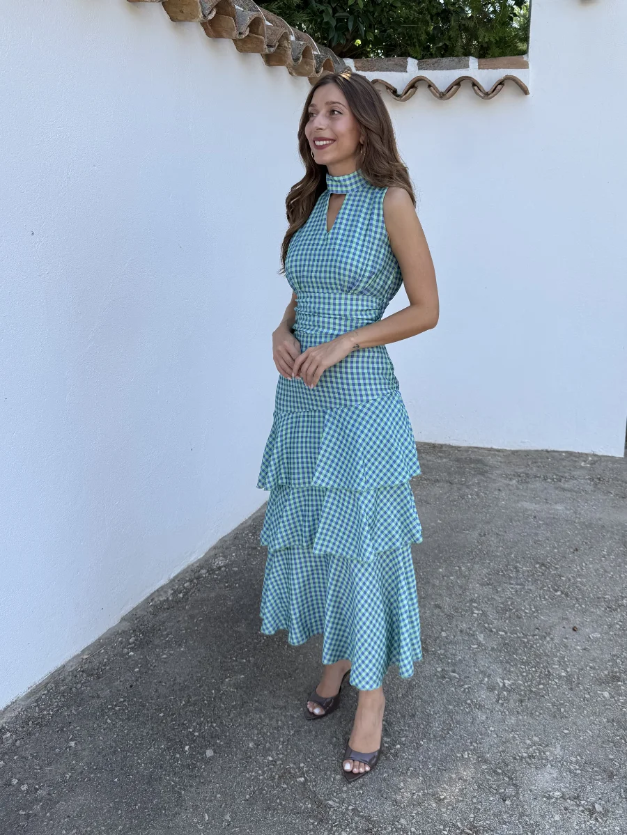 Vestido Cadaqués Vichy Verdoso - Imagen 4