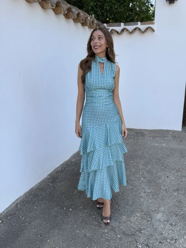 Vestido Cadaqués Vichy Verdoso