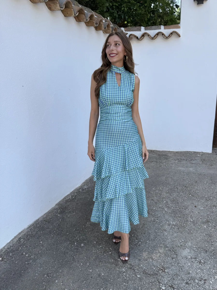 Vestido Cadaqués Vichy Verdoso
