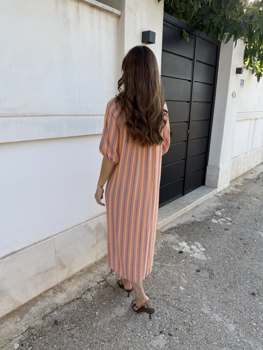 Vestido Janeiro Rosa/Naranja - Imagen 4