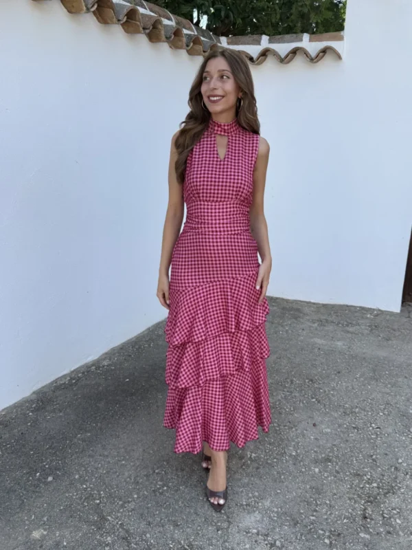 Vestido Cadaqués Vichy Rosa