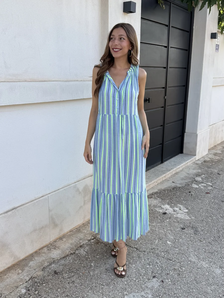 Vestido Karen Verde/Azul