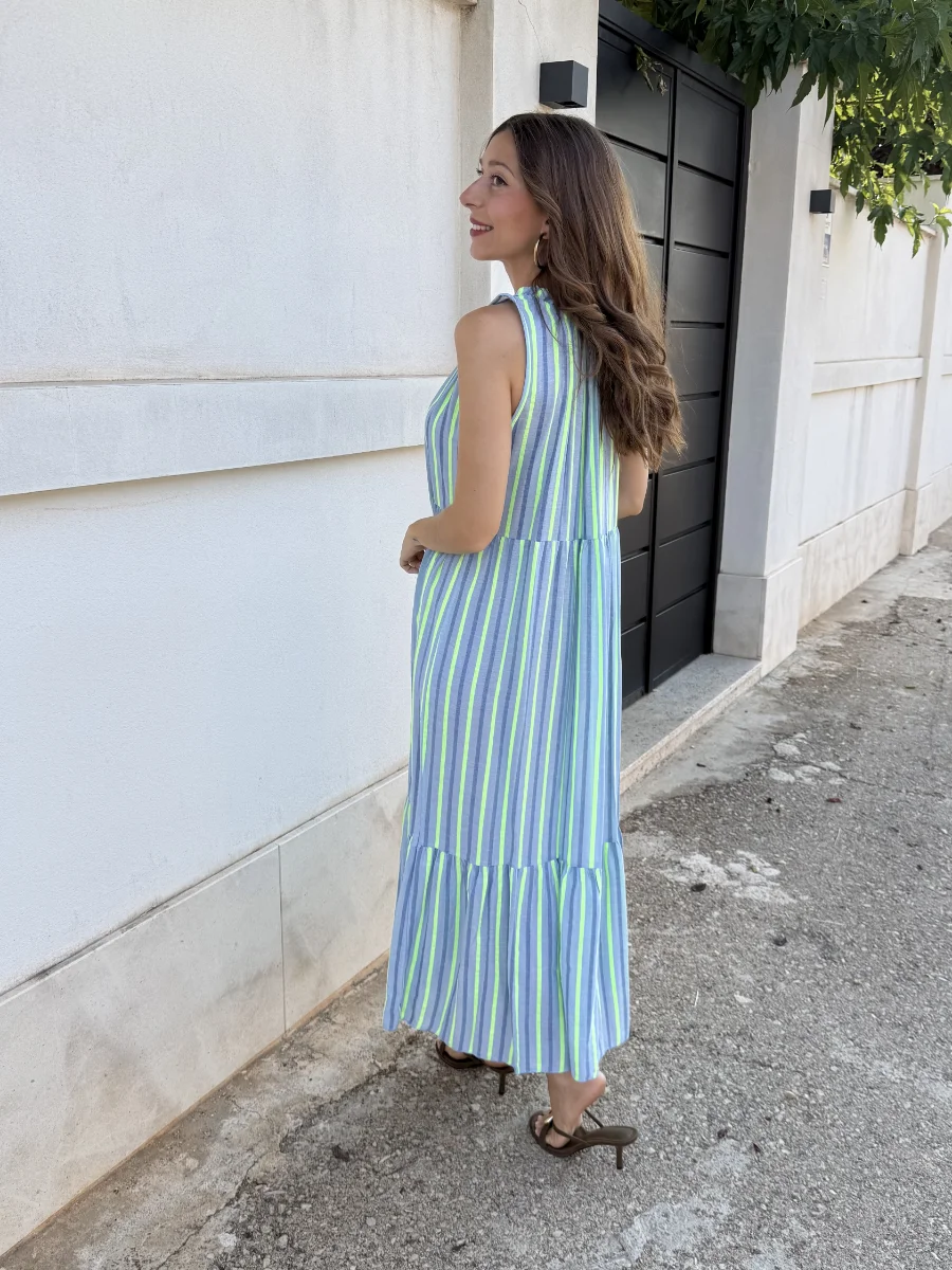 Vestido Karen Verde/Azul - Imagen 3