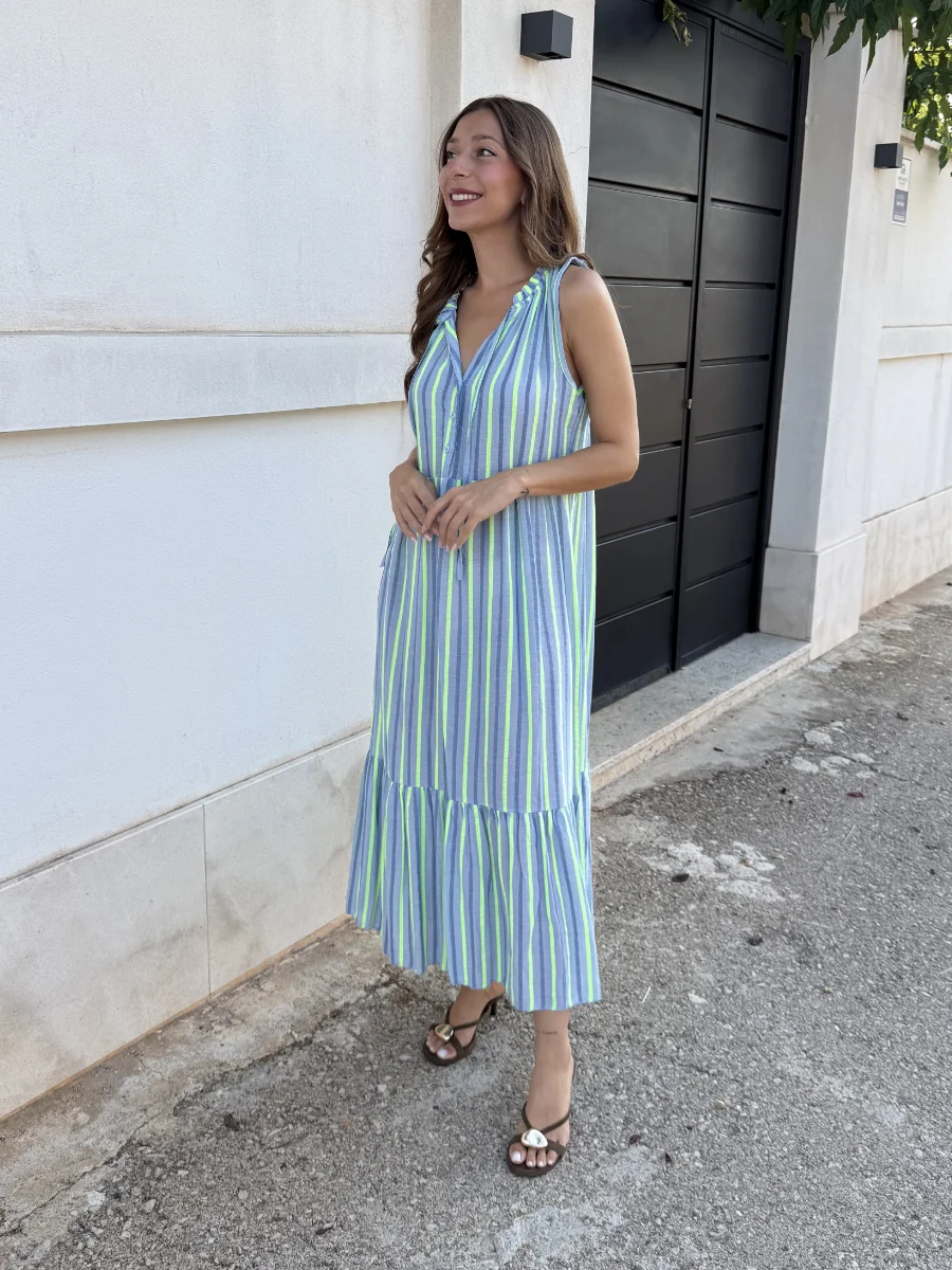 Vestido Karen Verde/Azul - Imagen 4