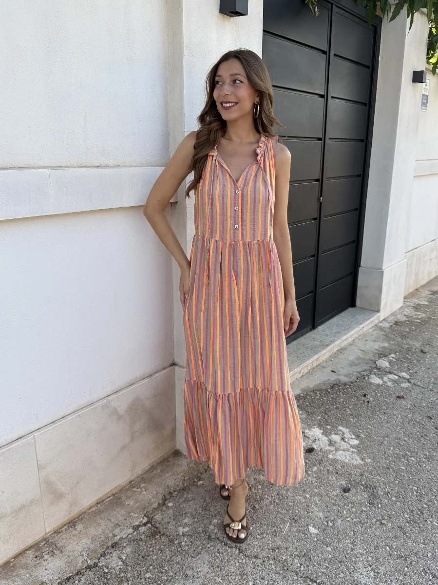 Vestido Karen Rosa/Naranja - Imagen 2