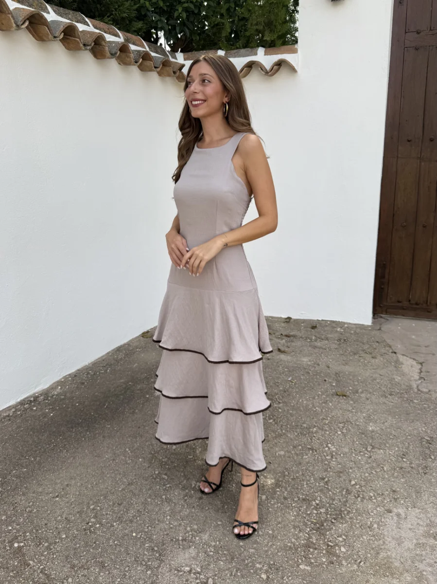 Vestido Bari Beige - Imagen 4
