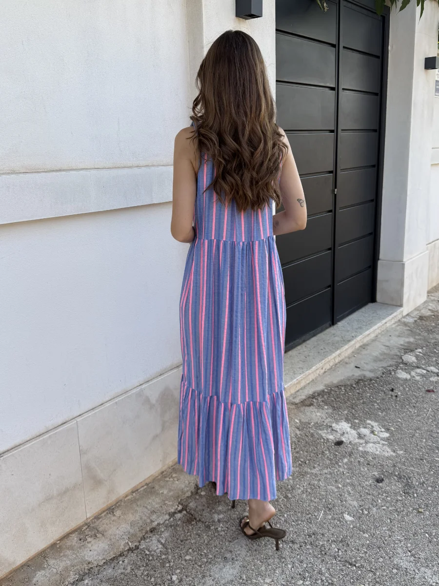 Vestido Karen Azul/Rosa - Imagen 3