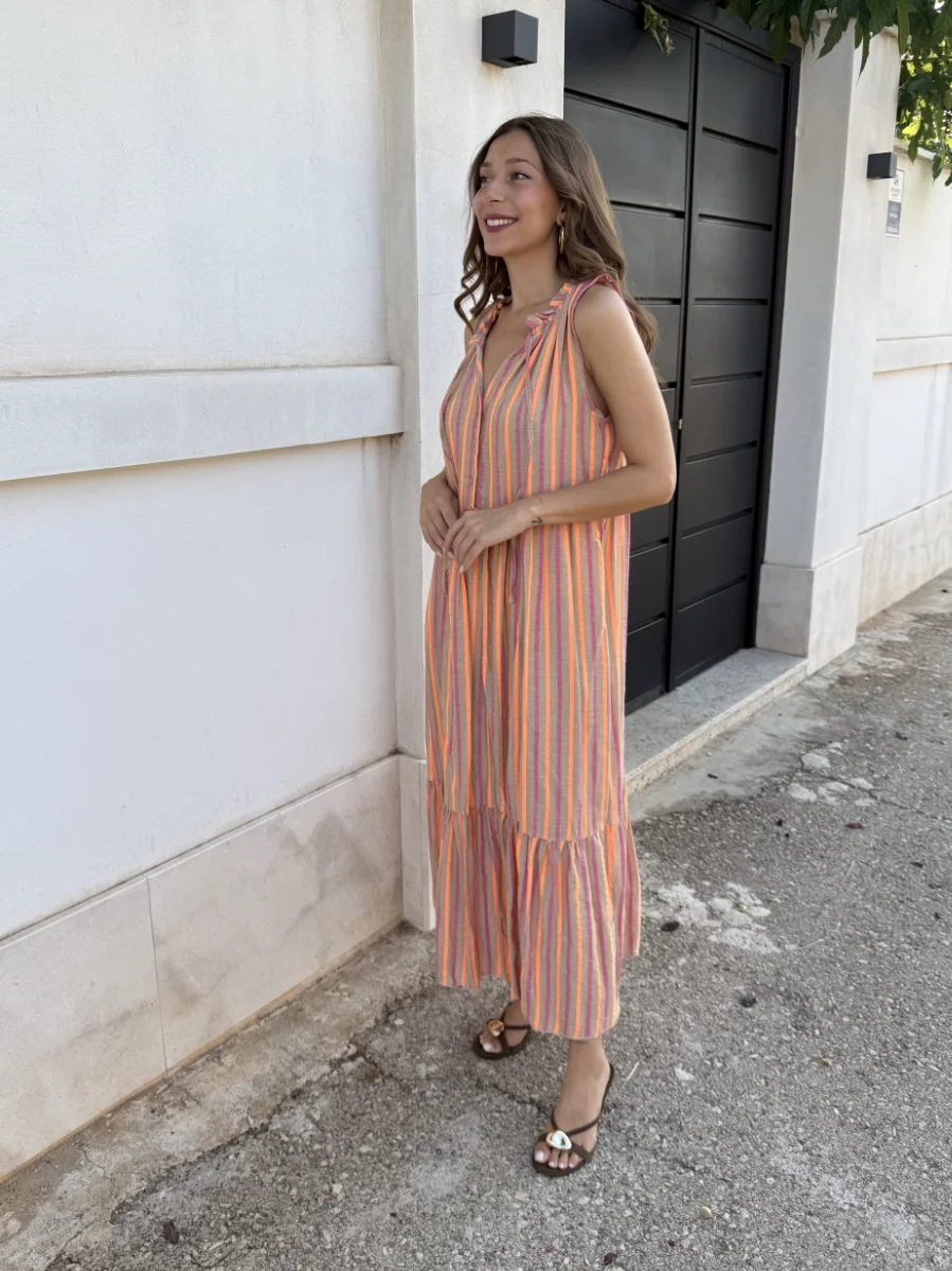 Vestido Karen Rosa/Naranja - Imagen 3
