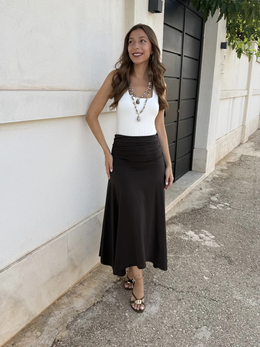 Falda Punto Florencia Marrón - Imagen 2