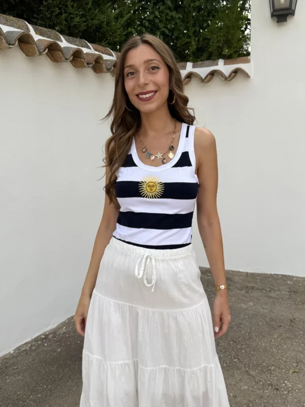Camiseta Rayas Sol Azul Marino