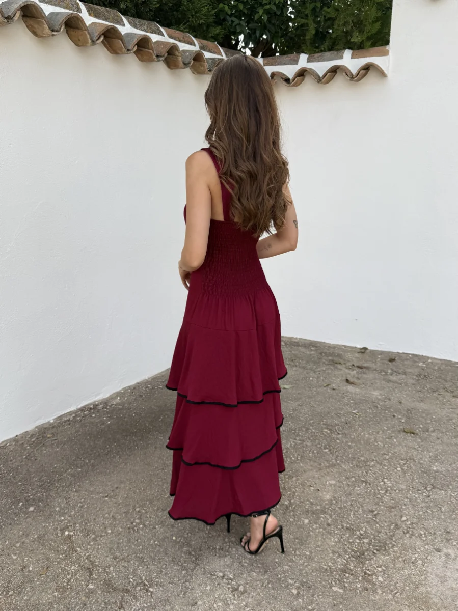 Vestido Bari Burdeos - Imagen 3