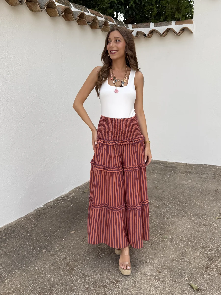 Falda México Coral/Morado
