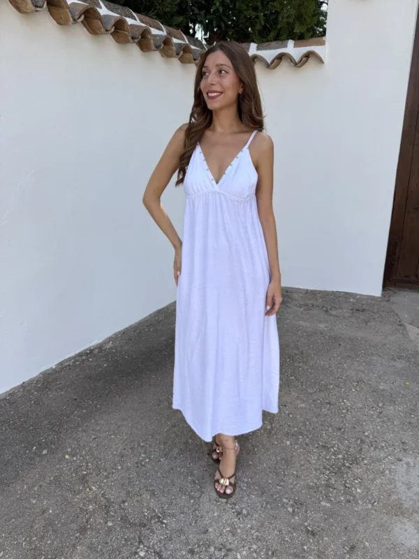 Vestido Tachuelas Blanco