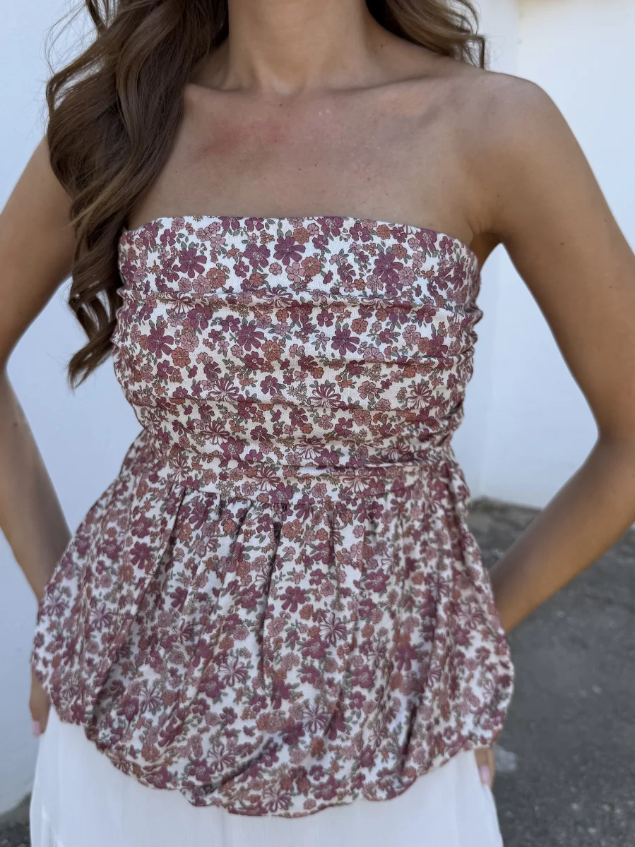 Top Horus Flores Rosa - Imagen 2
