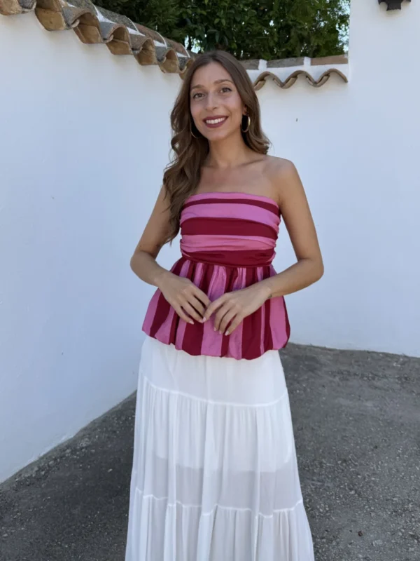 Top Horus Rayas Rosa/Rojo - Talla única