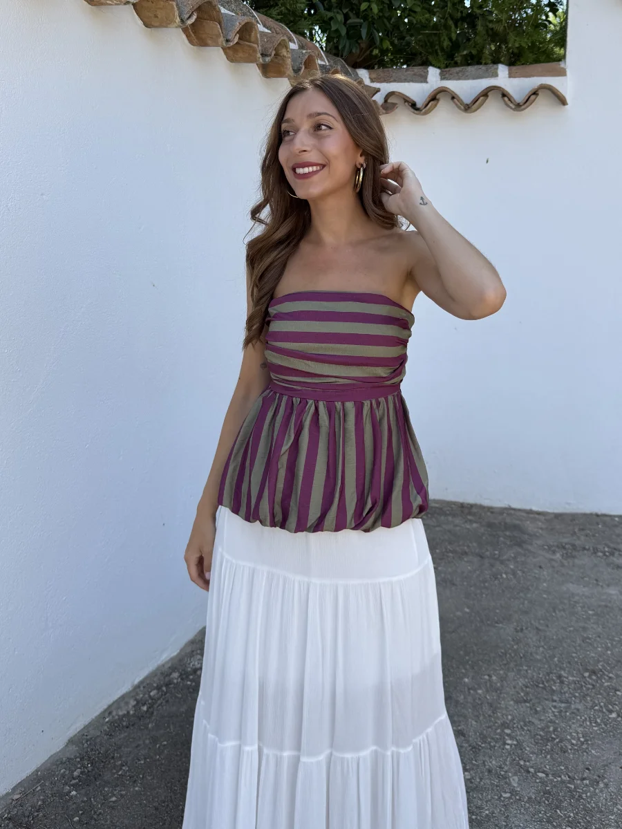 Top Horus Rayas Morado/Verde