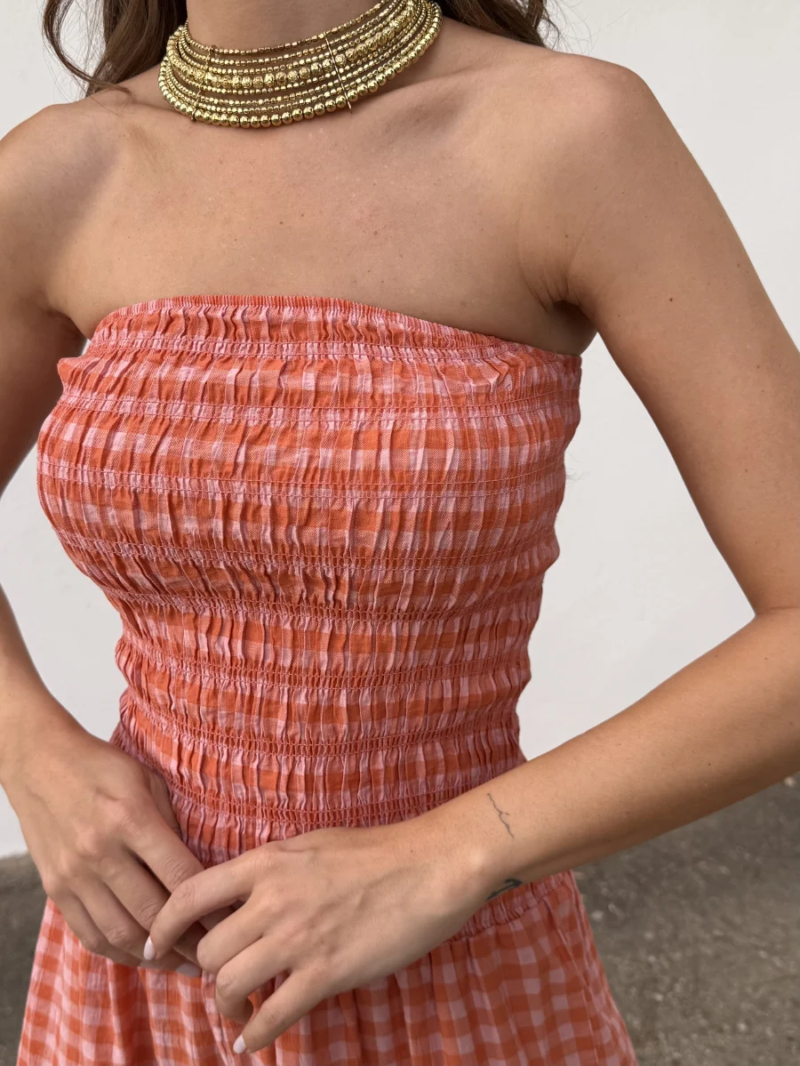 Mono Corto Vichy Coral - Imagen 3