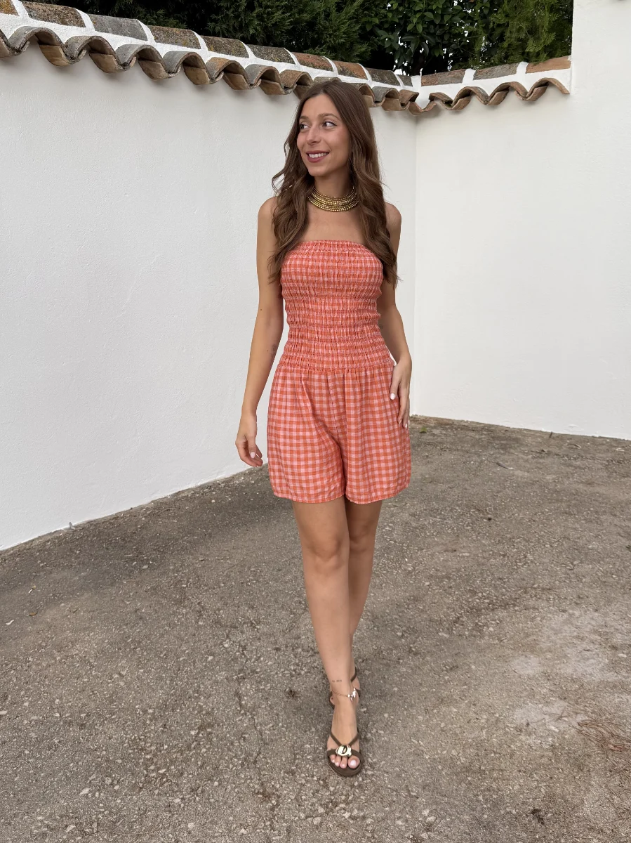 Mono Corto Vichy Coral