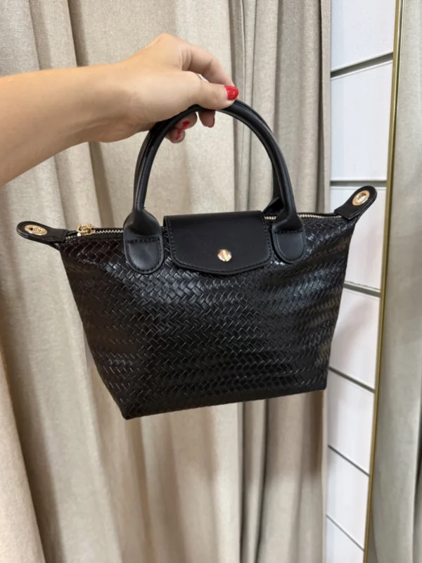 Bolso Mini Trenzado Negro