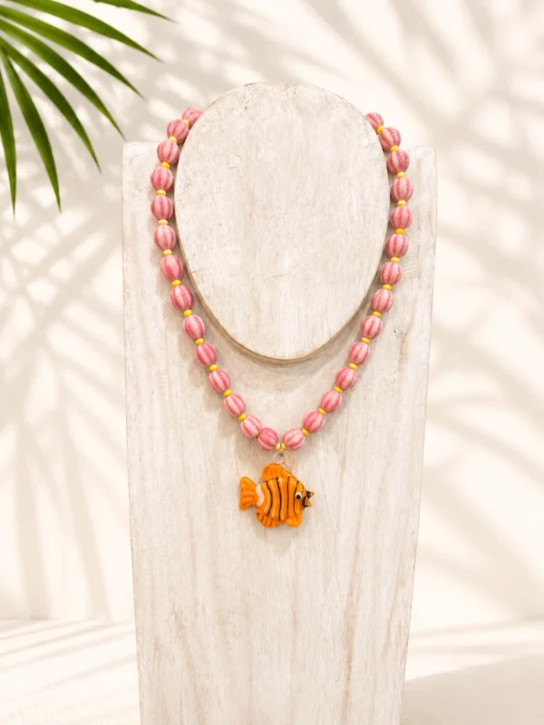 Collar Pez Cerámica Rosa