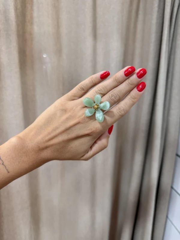 Anillo Flor Turquesa