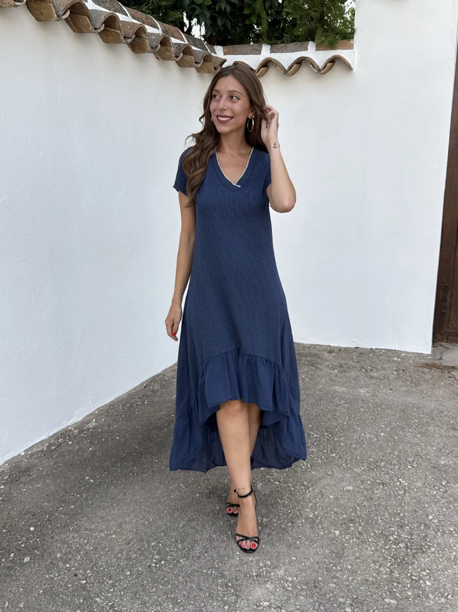 Vestido Asimétrico Azul Marino