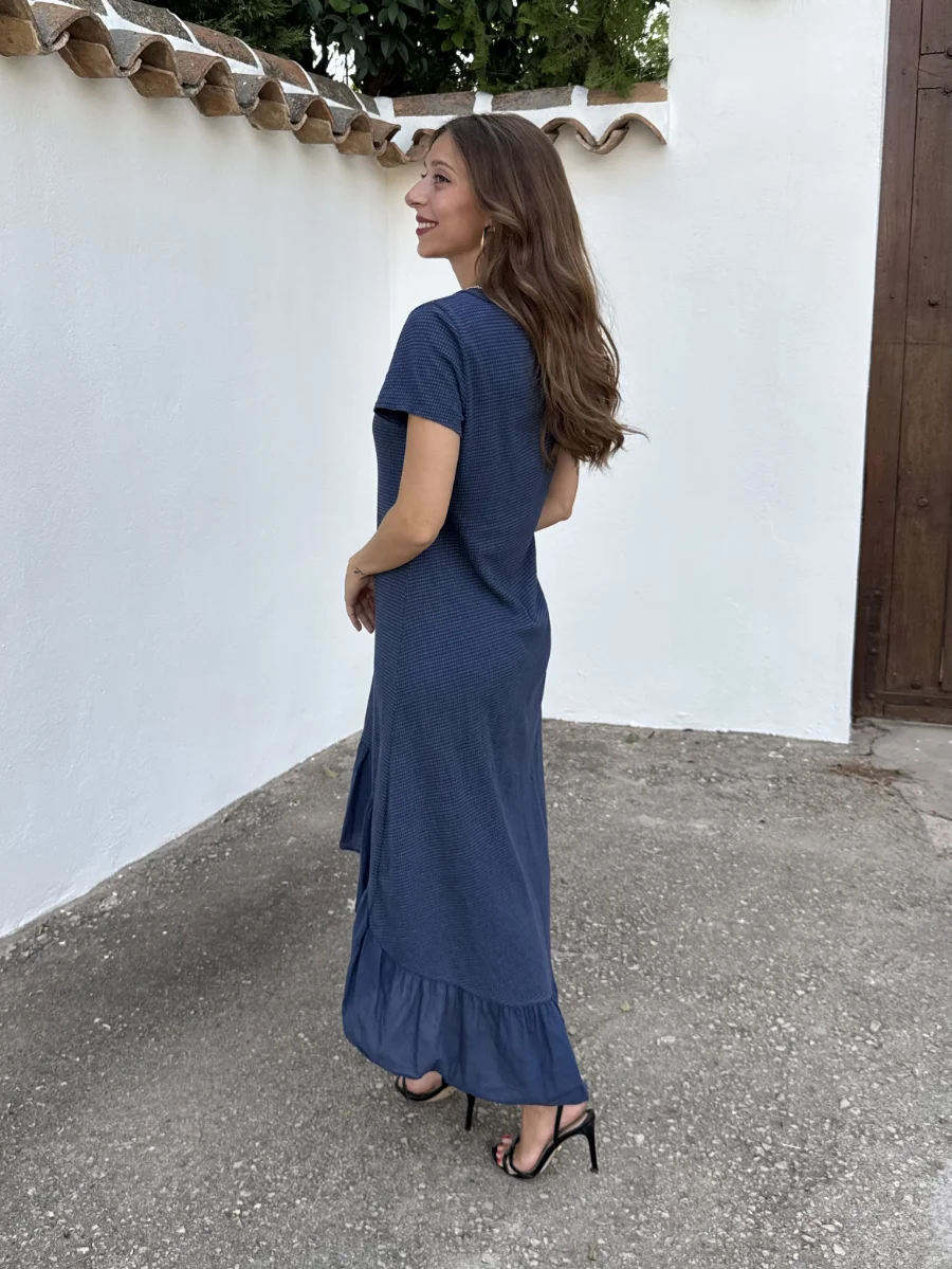Vestido Asimétrico Azul Marino - Imagen 4