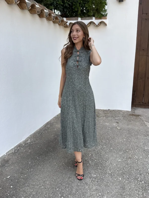 Vestido Sakura Brillo Verde - Talla única