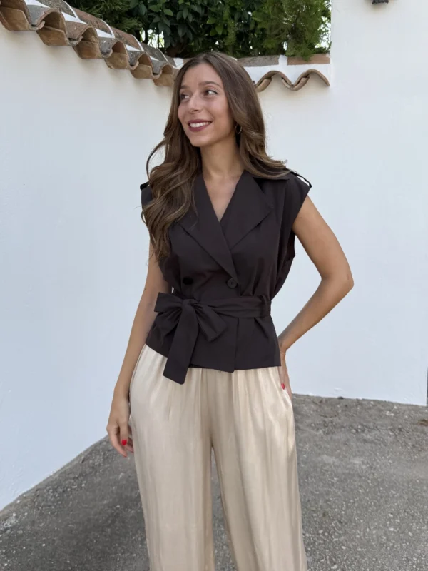 Chaleco Olivia Marrón - Talla única