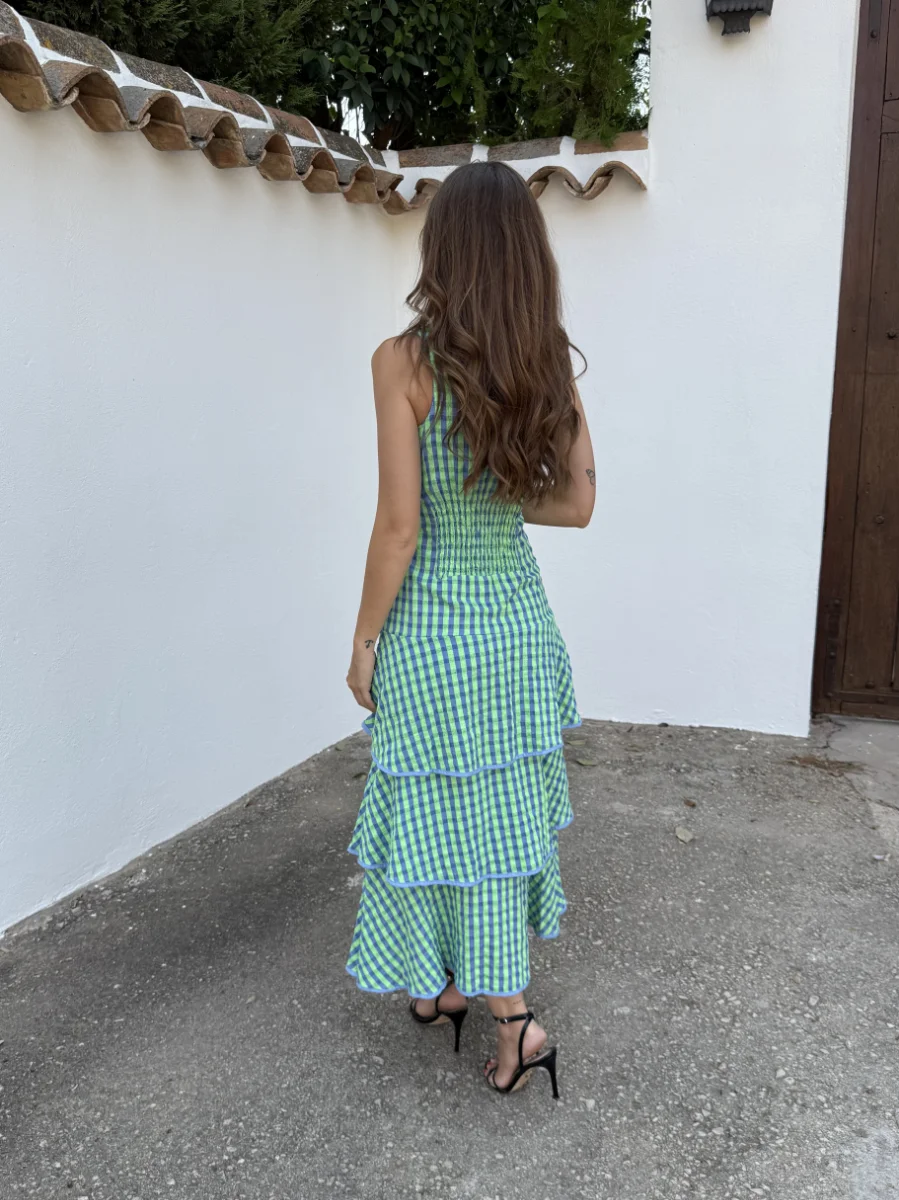 Vestido Vichy Flúor Verde - Imagen 3