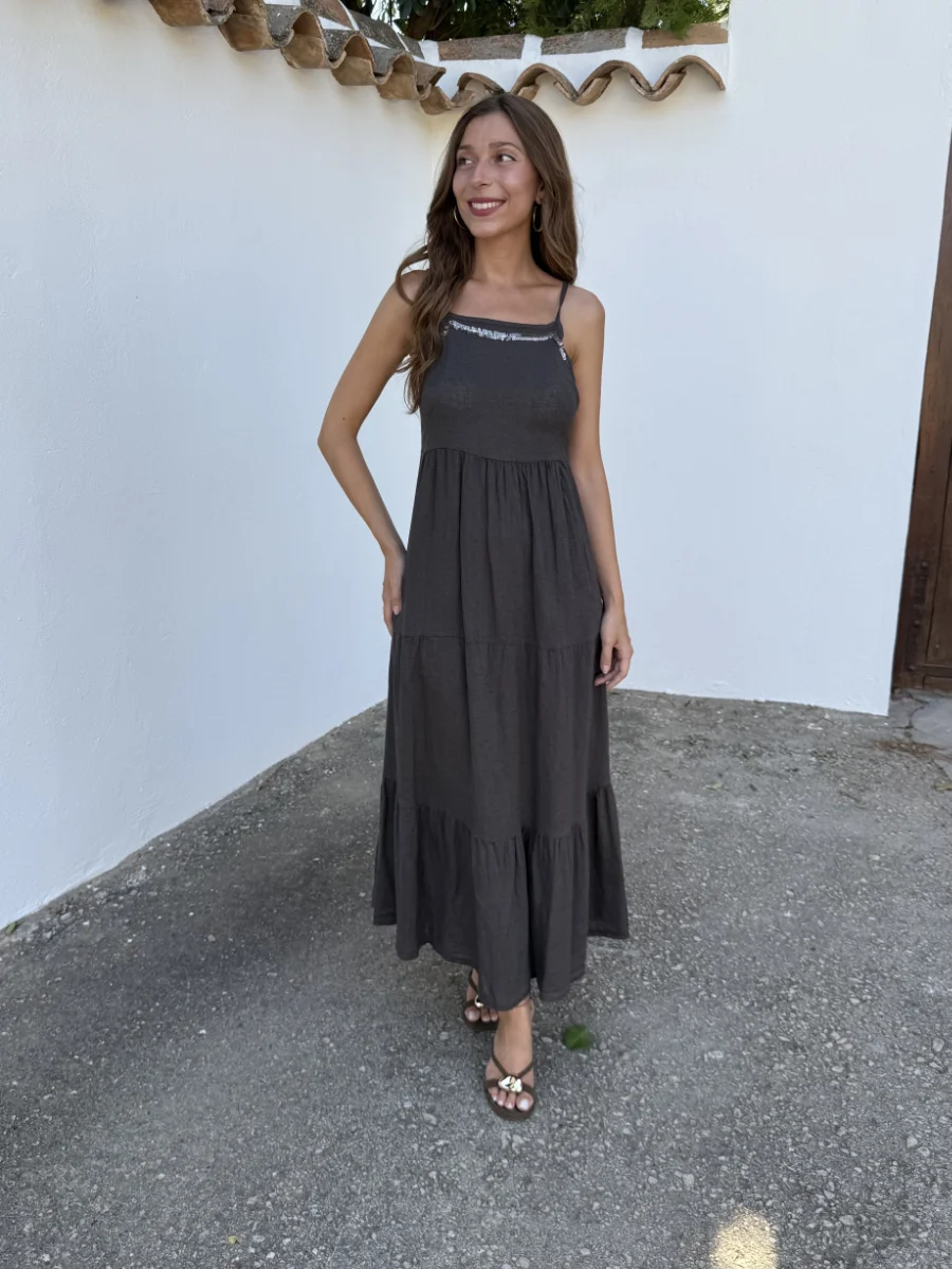 Vestido Lentejuela Marrón - Imagen 2