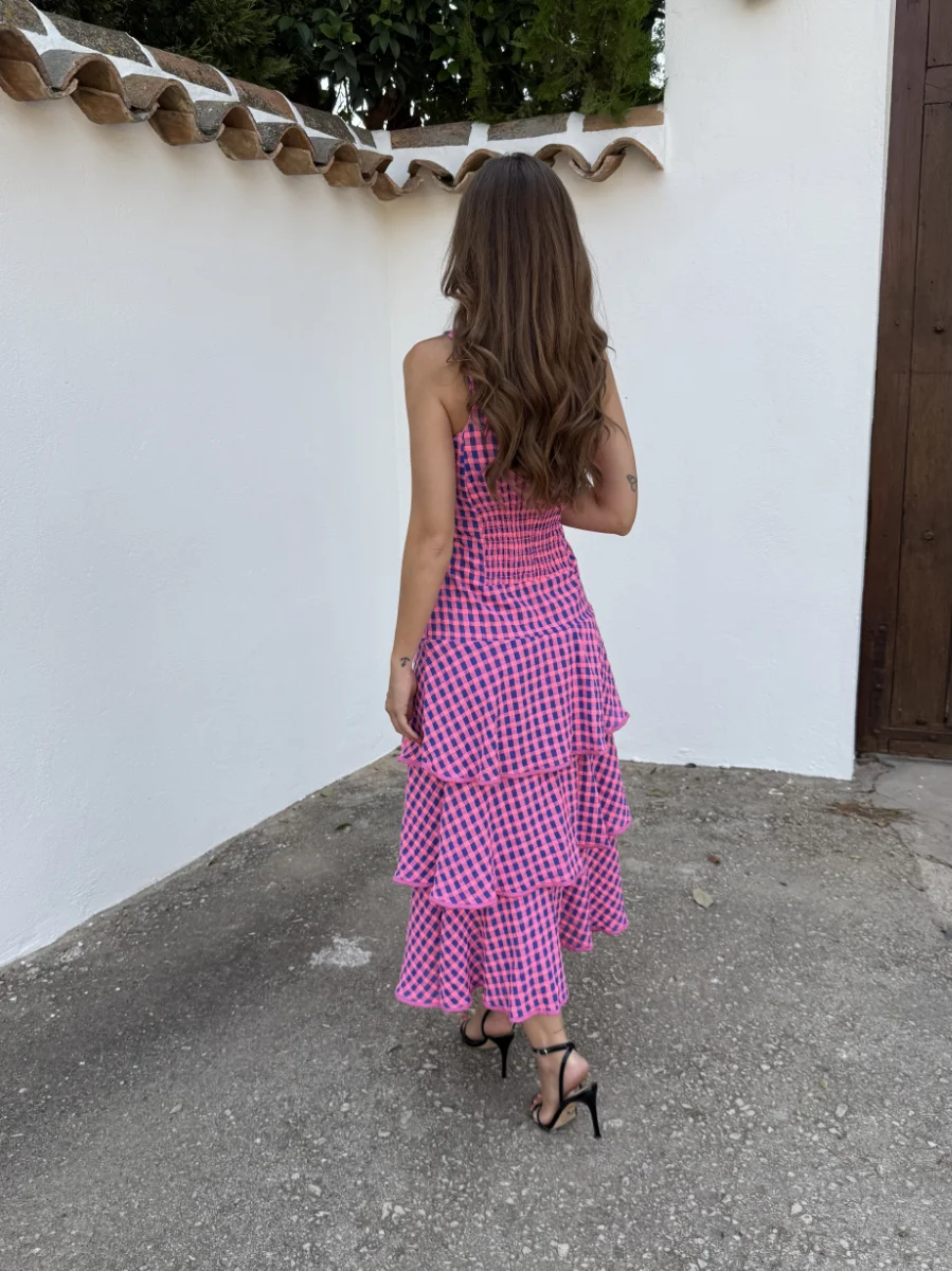 Vestido Vichy Flúor Rosa - Imagen 4