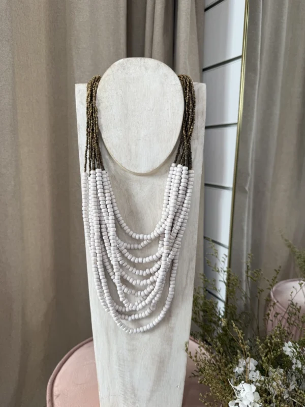 Collar Madera Blanco