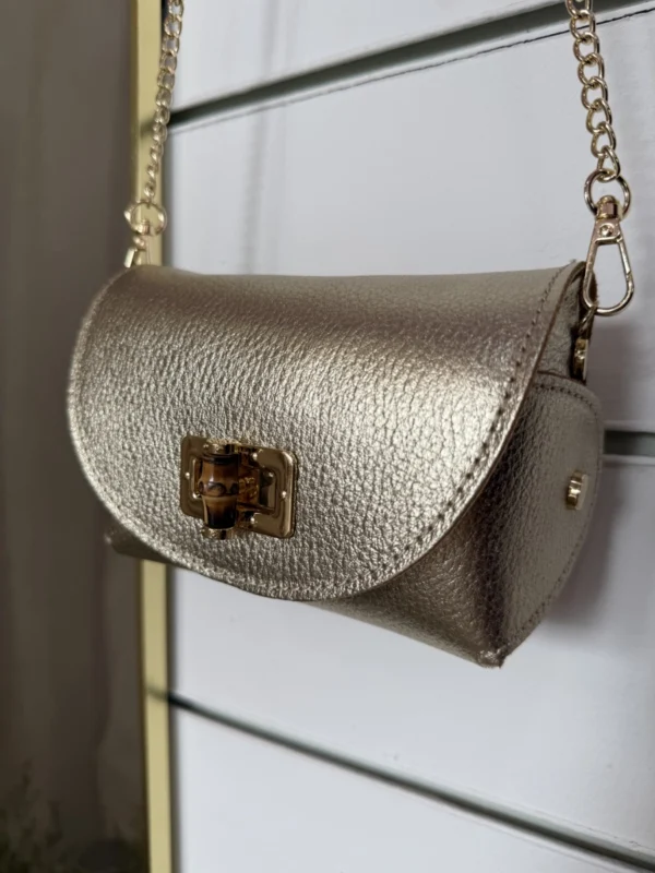 Bolso Mini Bambú Dorado