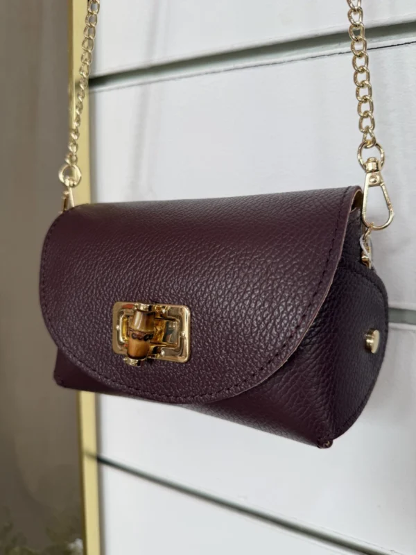 Bolso Mini Bambú Burdeos