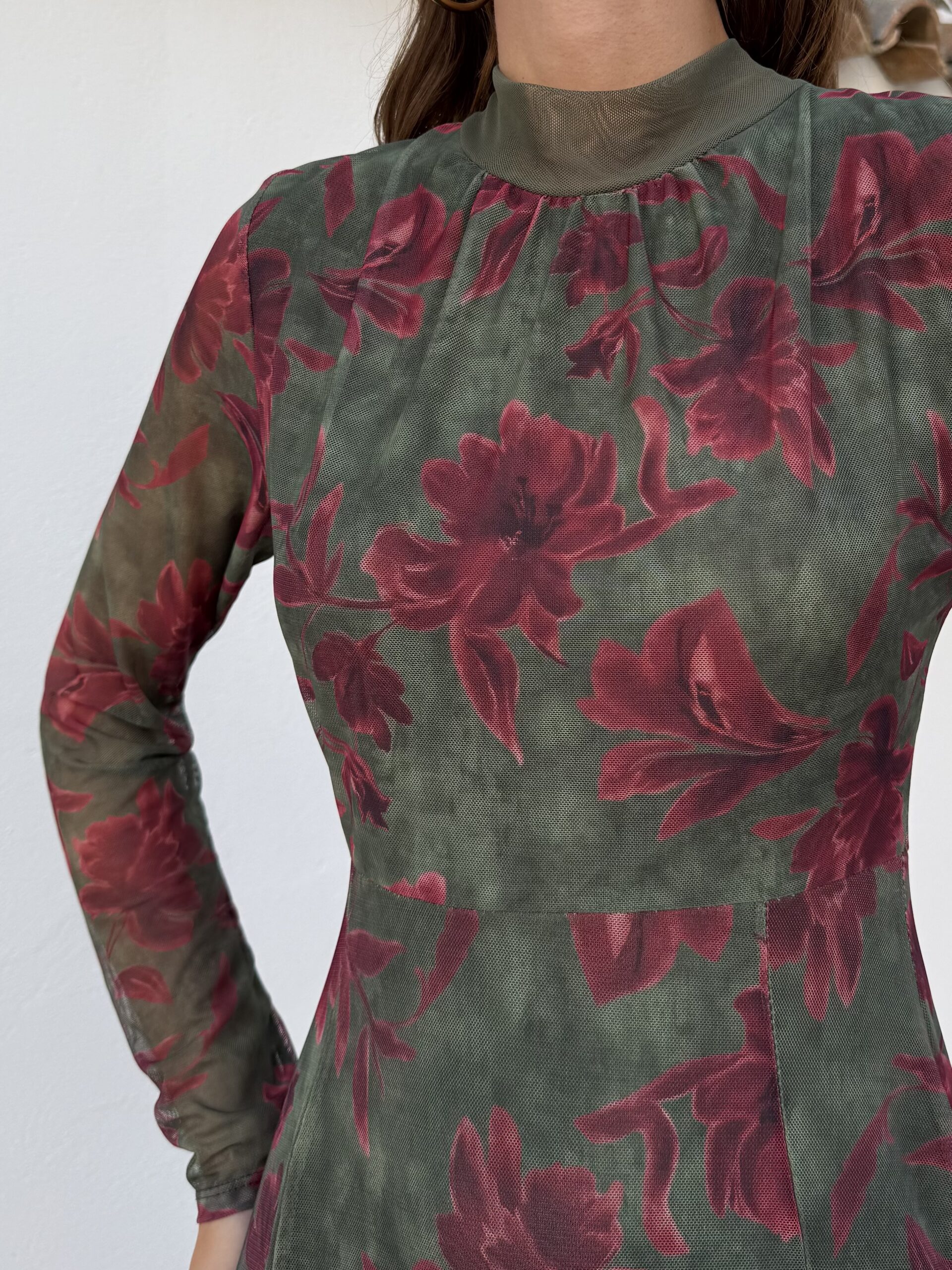 Vestido Ginebra Verde/Vino - Imagen 4