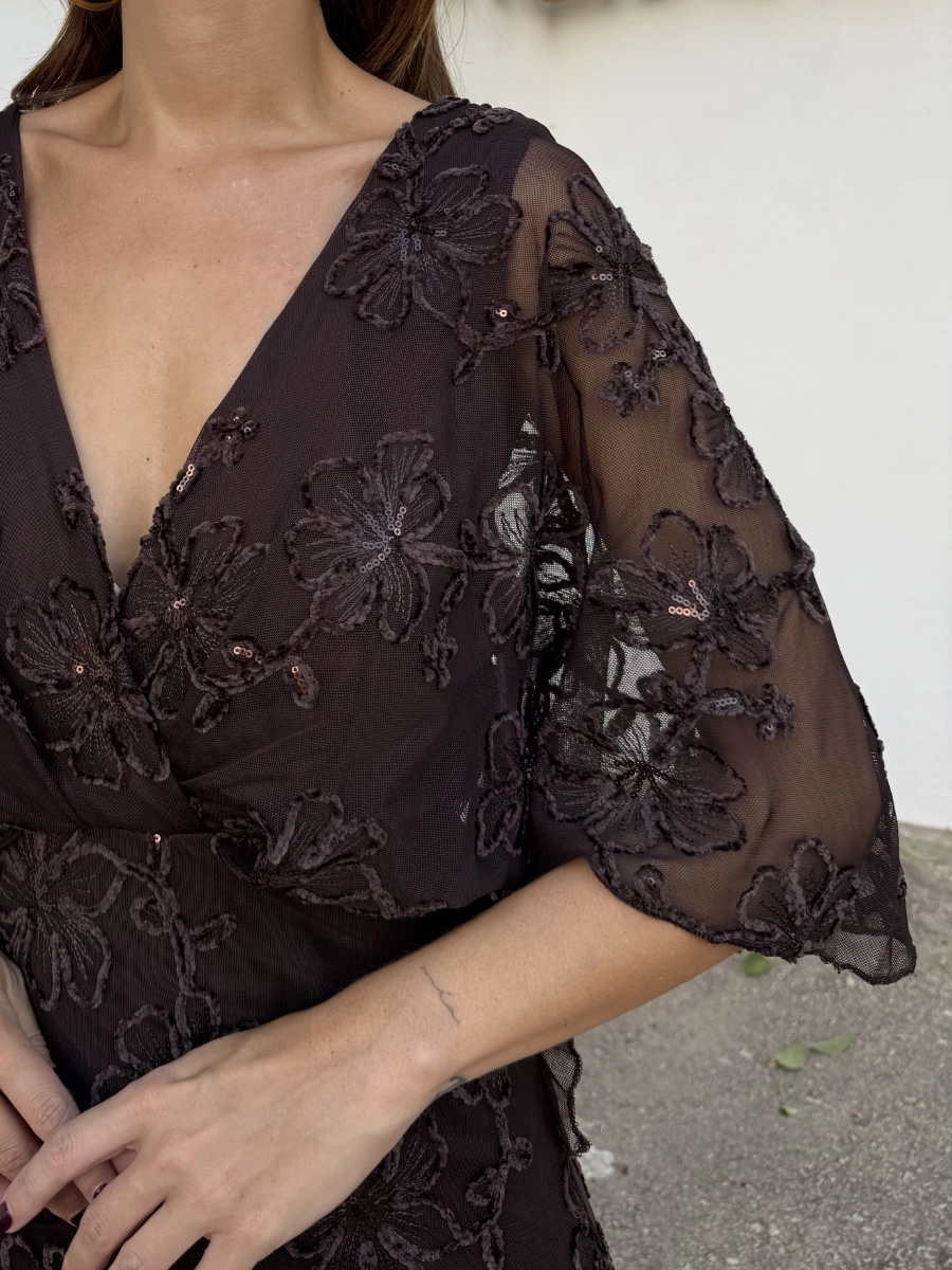 Vestido Bordado Choco - Imagen 3
