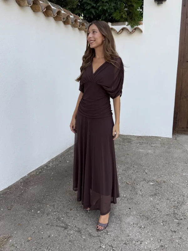 Vestido Tul Chocolate