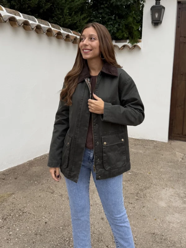 Parka Encerada Verde - M