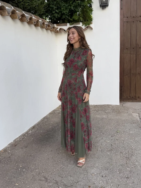 Vestido Ginebra Verde/Vino