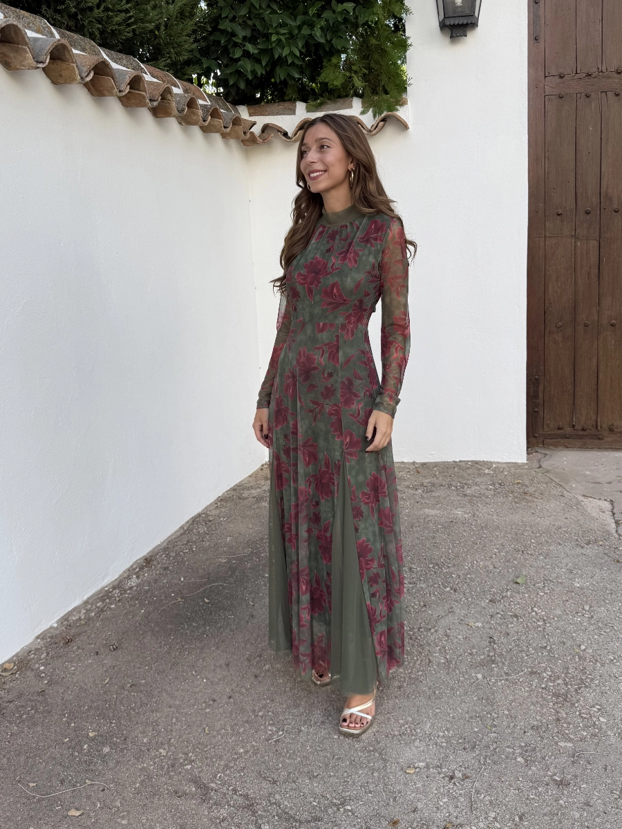 Vestido Ginebra Verde/Vino